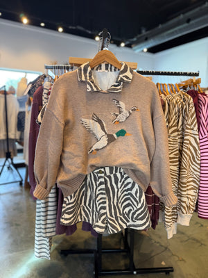 Dahlia Mallard Duck Oversized Pullover Top