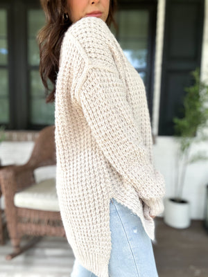 Reagan Button Trim Sweater
