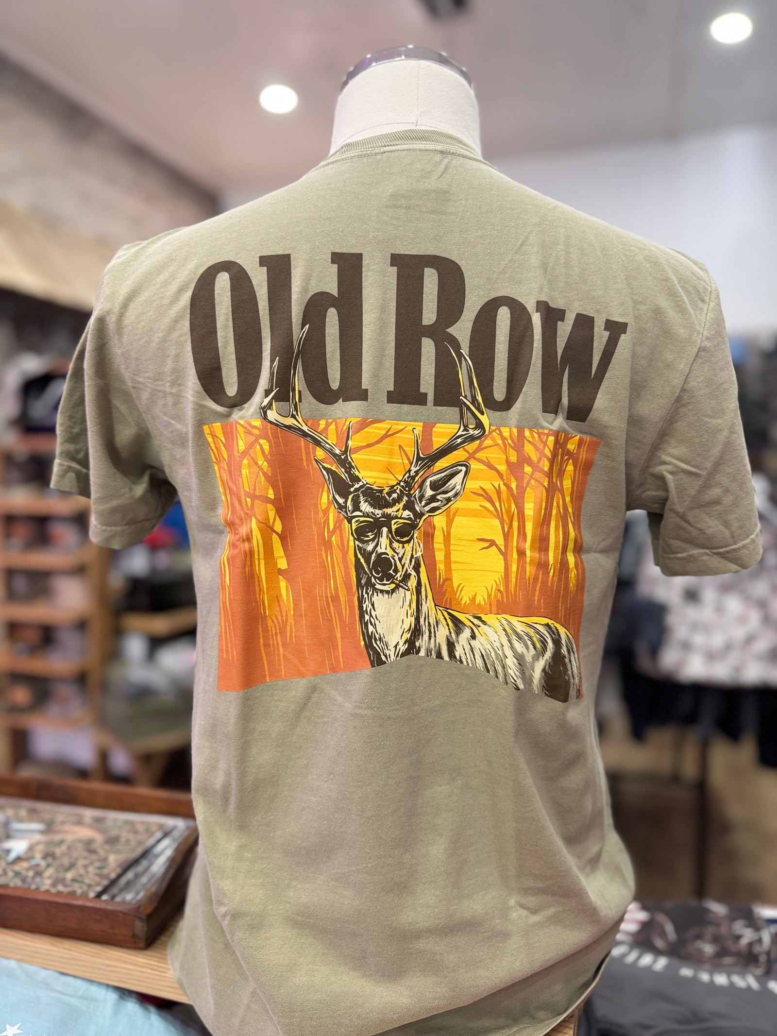 Old Row Smoking Buck Tee - Khaki