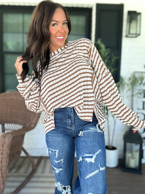 Sadie Textured Striped Knit Top