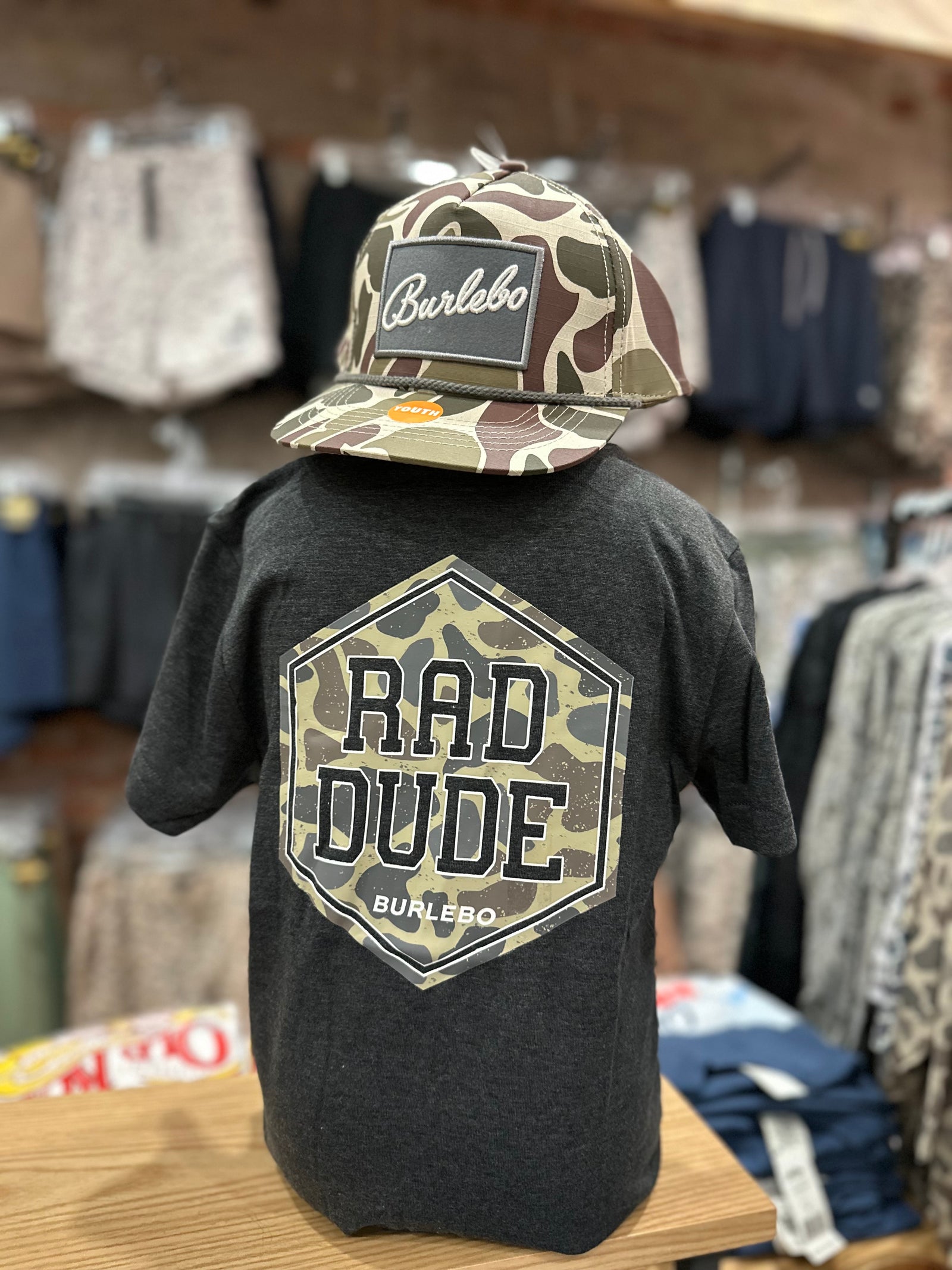 Youth Burlebo Rad Dude Tee - Classic Deer Camo