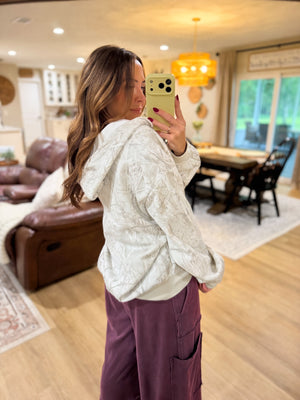 Gracie Gray Camo Zip Up Sweater
