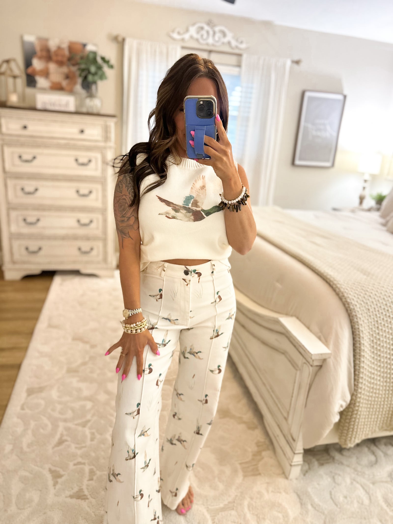 Reese Mallard Denim Wide Leg Jeans