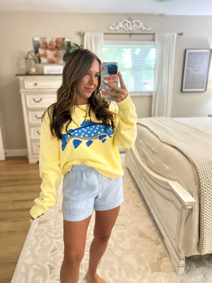 Take Me Fishing Sweater Top - Lemon