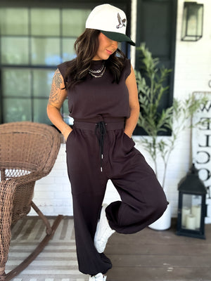 Scottie Sleeveless Active Jumpsuit - Charcoal