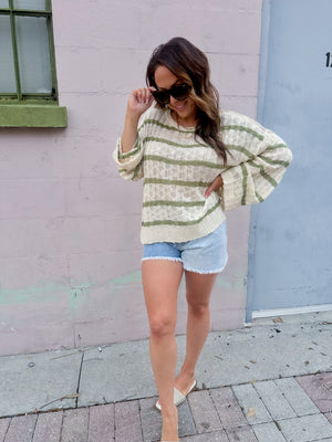Let Her Lie Ribbed Knit Sweater Top