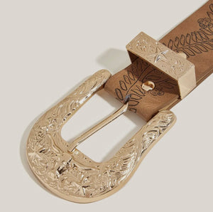 Western Style Horseshoe Faux Leather Belt