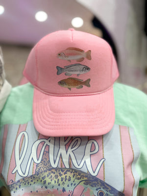 Down To Fish Pink Trucker Hat