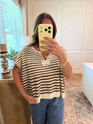 Suzy Striped Sleeveless Sweater