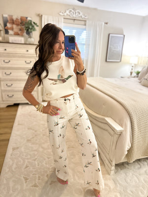 Reese Mallard Denim Wide Leg Jeans