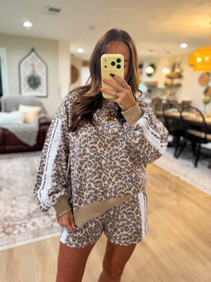 Lennox Leopard Crewneck w/ Lace Detail