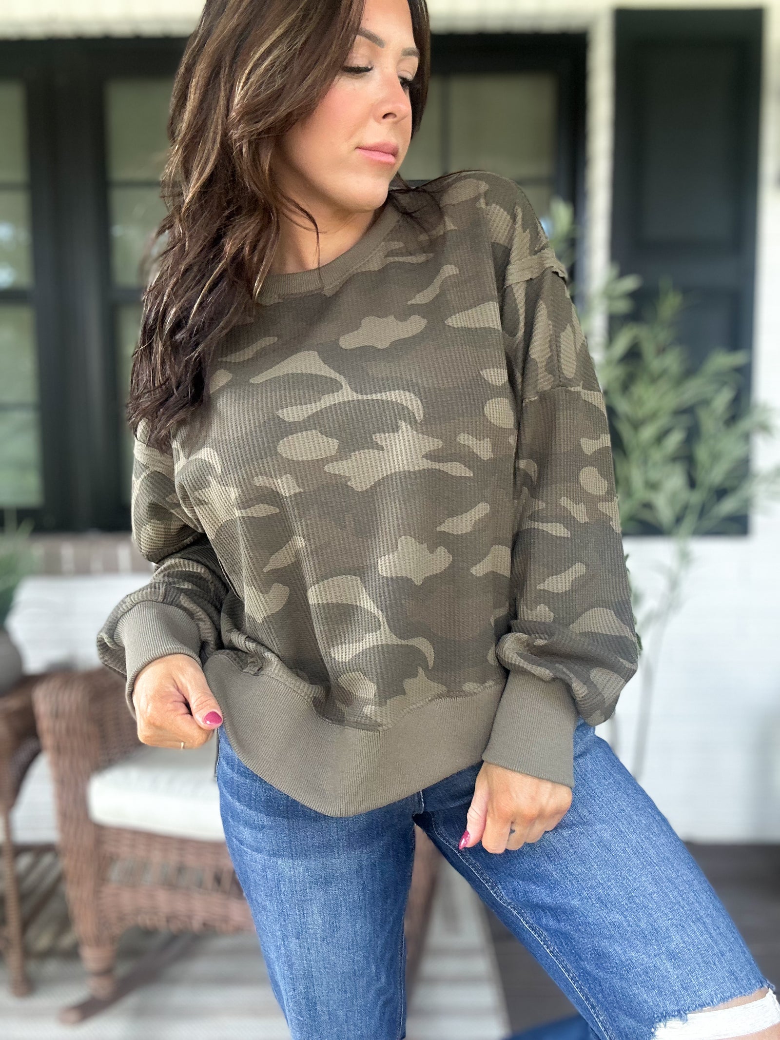 Clara Camo Thermal Top