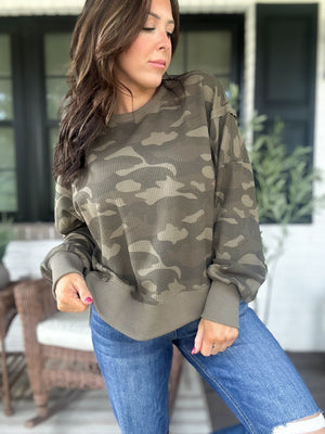 Clara Camo Thermal Top