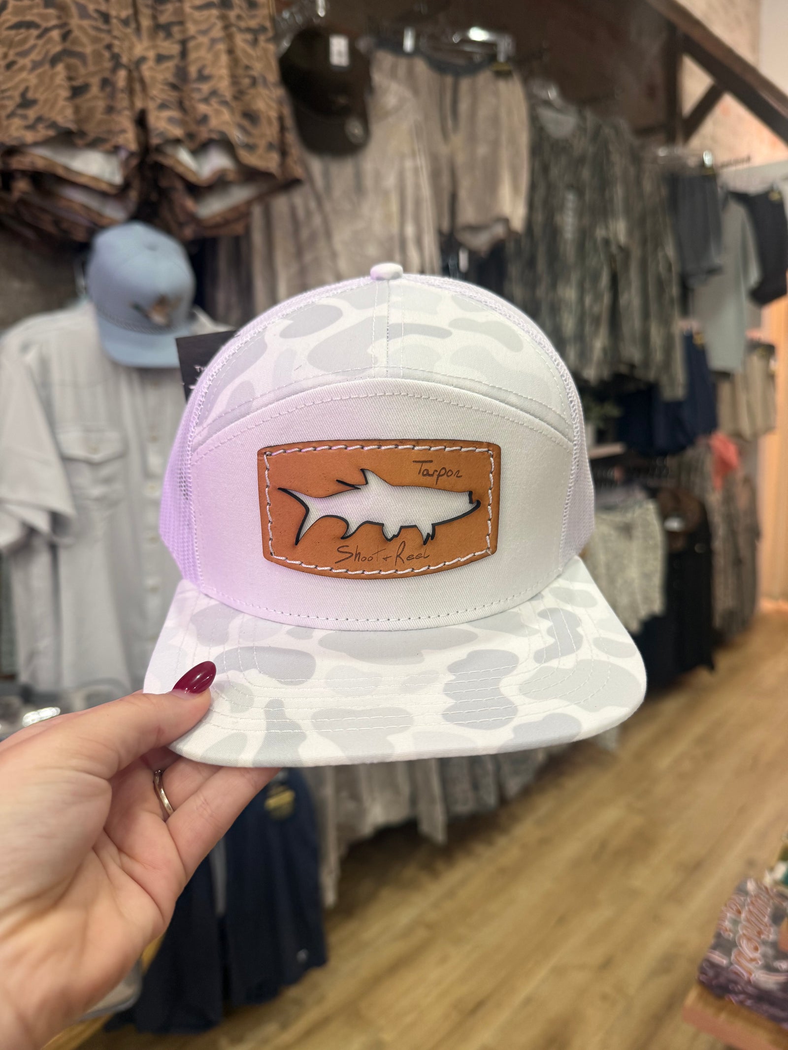Shoot & Reel Sneaux White Tarpon Cut Out Patch Hat