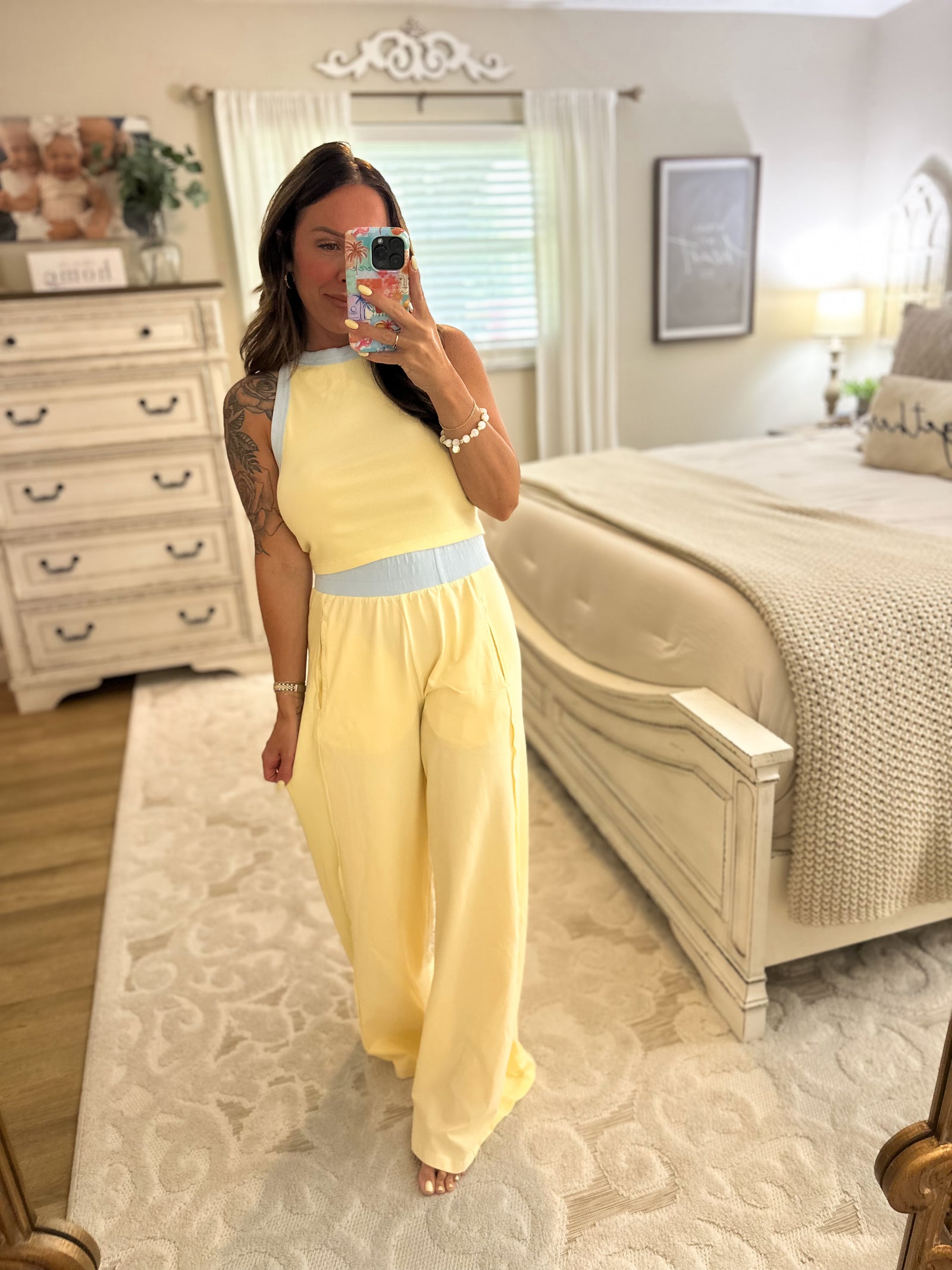 Summer Dreams Wide Legged Lounge Pants - Butter Cream