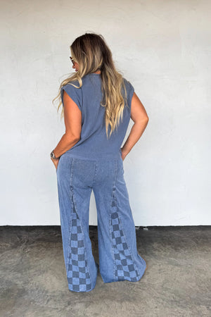 Groove On Checkered Flare Pants