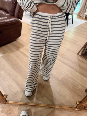 Banks Striped Double Layered Wide Leg Pants