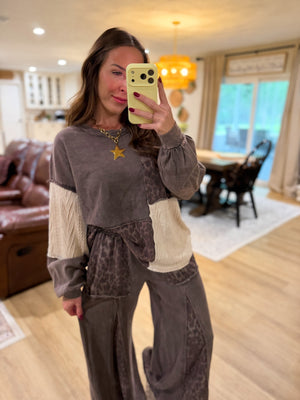 Sylvie Leopard Knit Sweater Top
