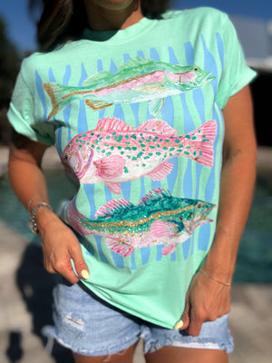 Mermaid Bait Comfort Colors Tee - Island Reef