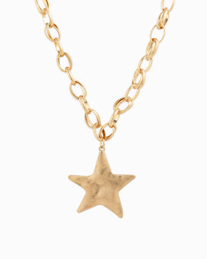 Large Hammered Star Necklace