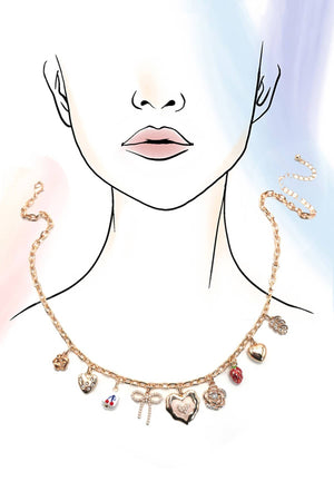 Cherry Bow Charm Necklace