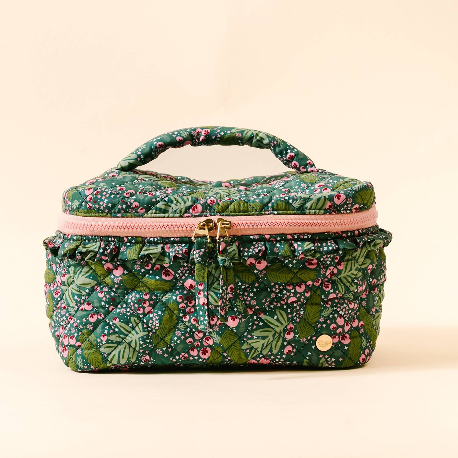 Glam & Go Quilted Cosmetic Bag-Jolly Sprig