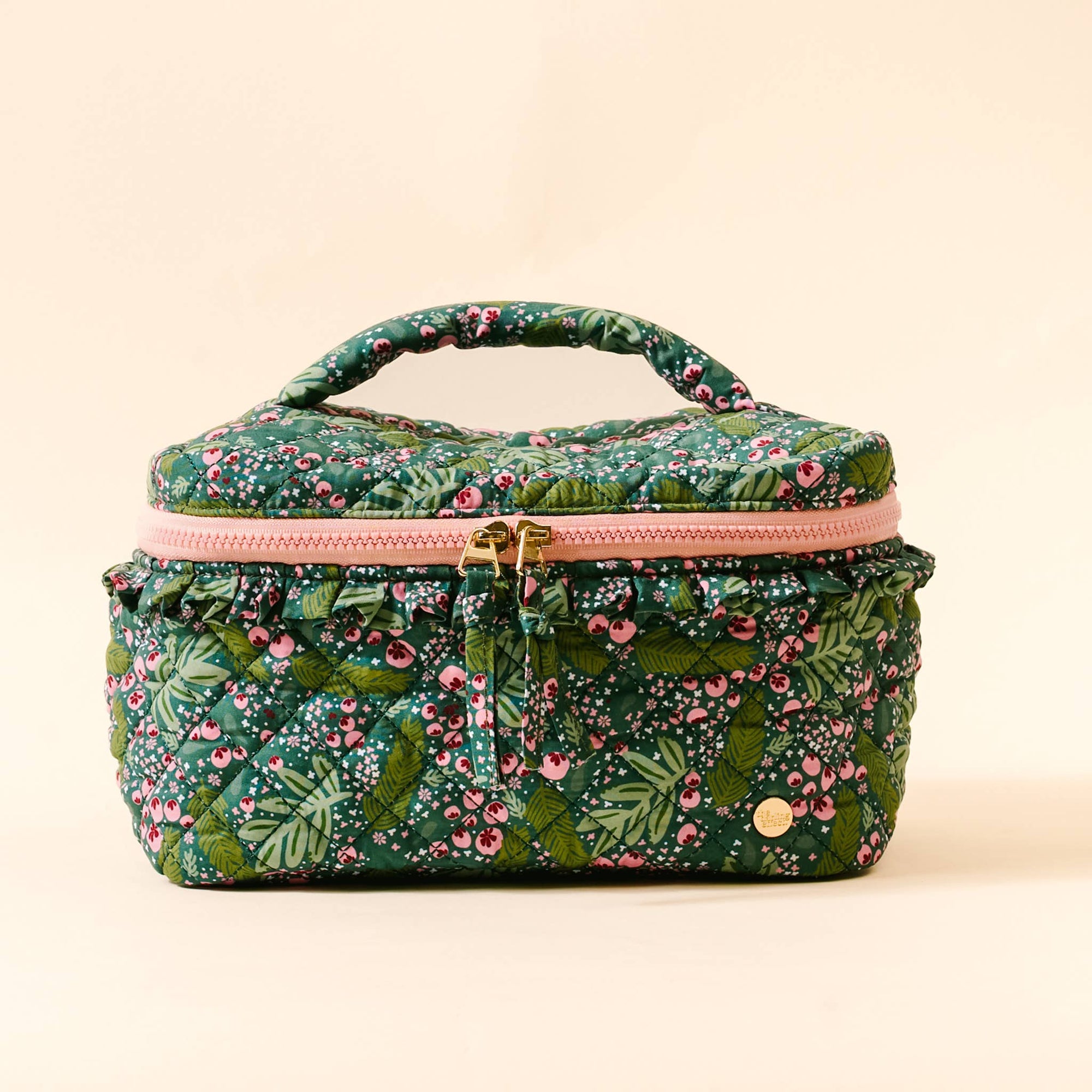 Glam & Go Quilted Cosmetic Bag-Jolly Sprig