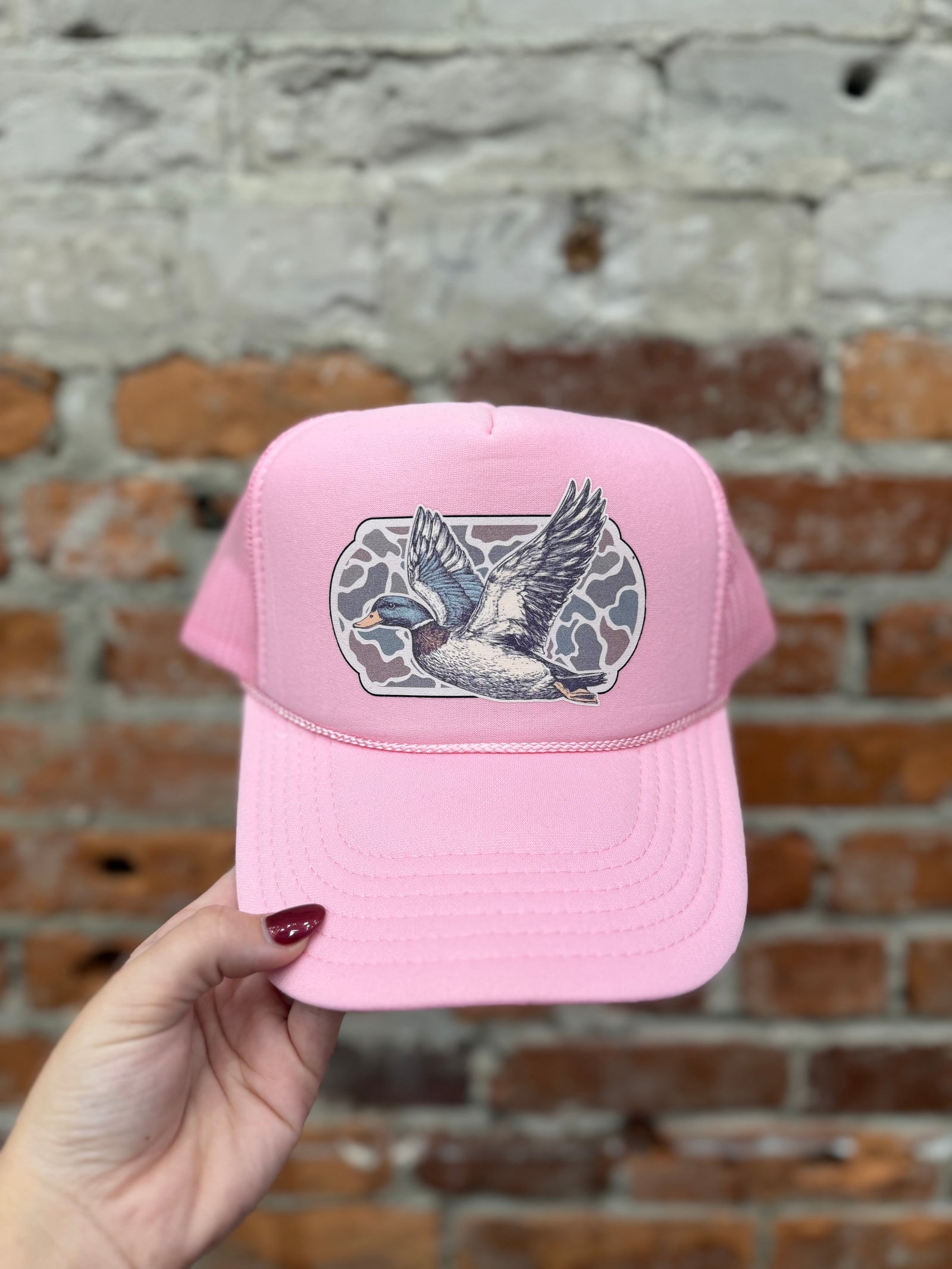 Camo Mallard Pink Trucker Hat
