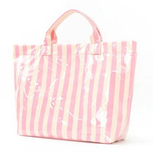 Take a Trip Striped Vinyl Tote Bag - 4 Colors