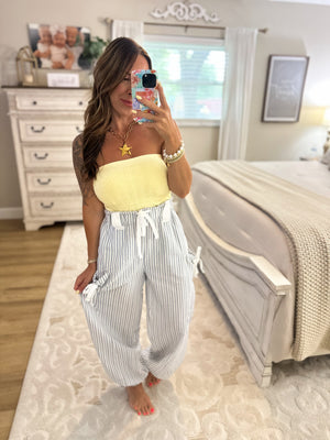 Nanci Floral Lace Tube Top - Banana