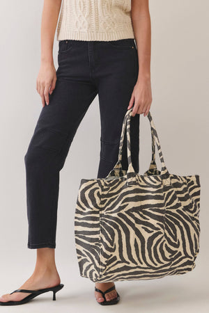Zebra Print Canvas Tote Bag
