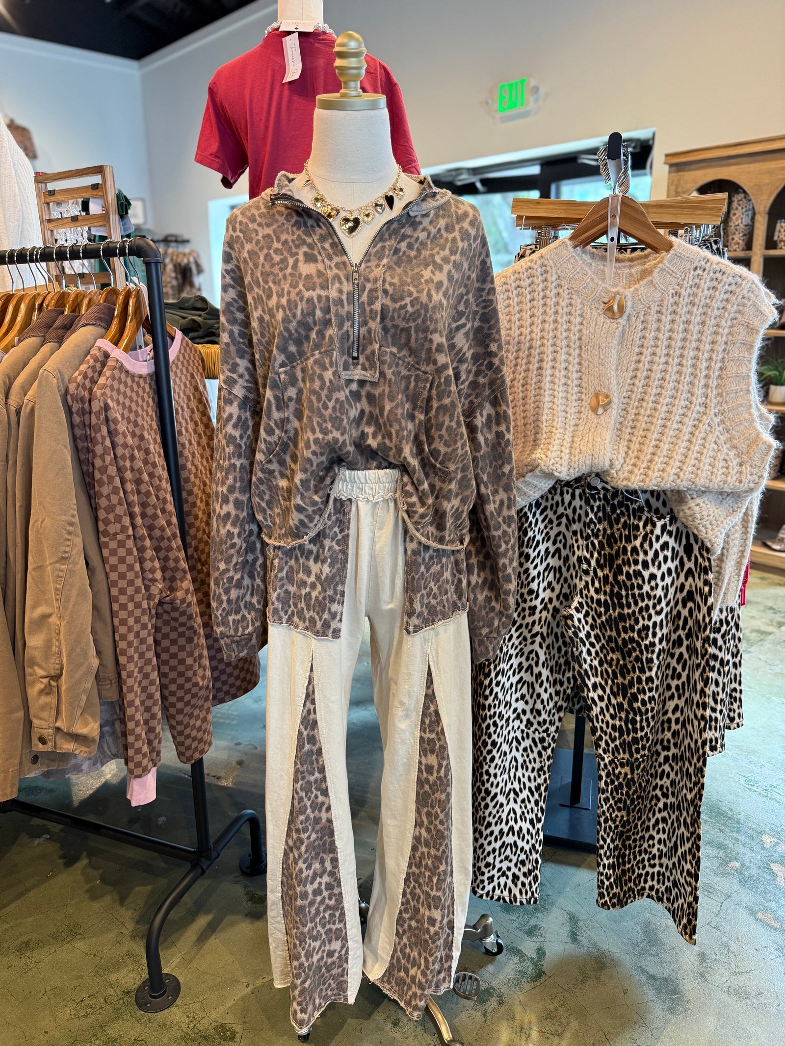 Jade Nicole Vintage Wash Leopard Sweatshirt