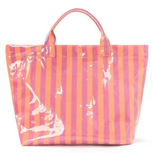 Take a Trip Striped Vinyl Tote Bag - 4 Colors