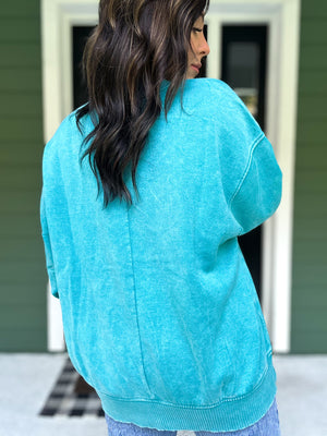 Lennon Acid Wash Oversized Fleece Pullover