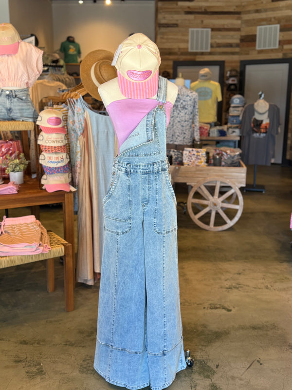 Lauren Wide Leg Denim Overalls - Tennessee Jane