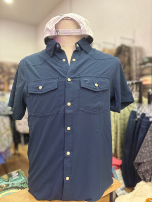 Burlebo Performance Western Shirt - Navy