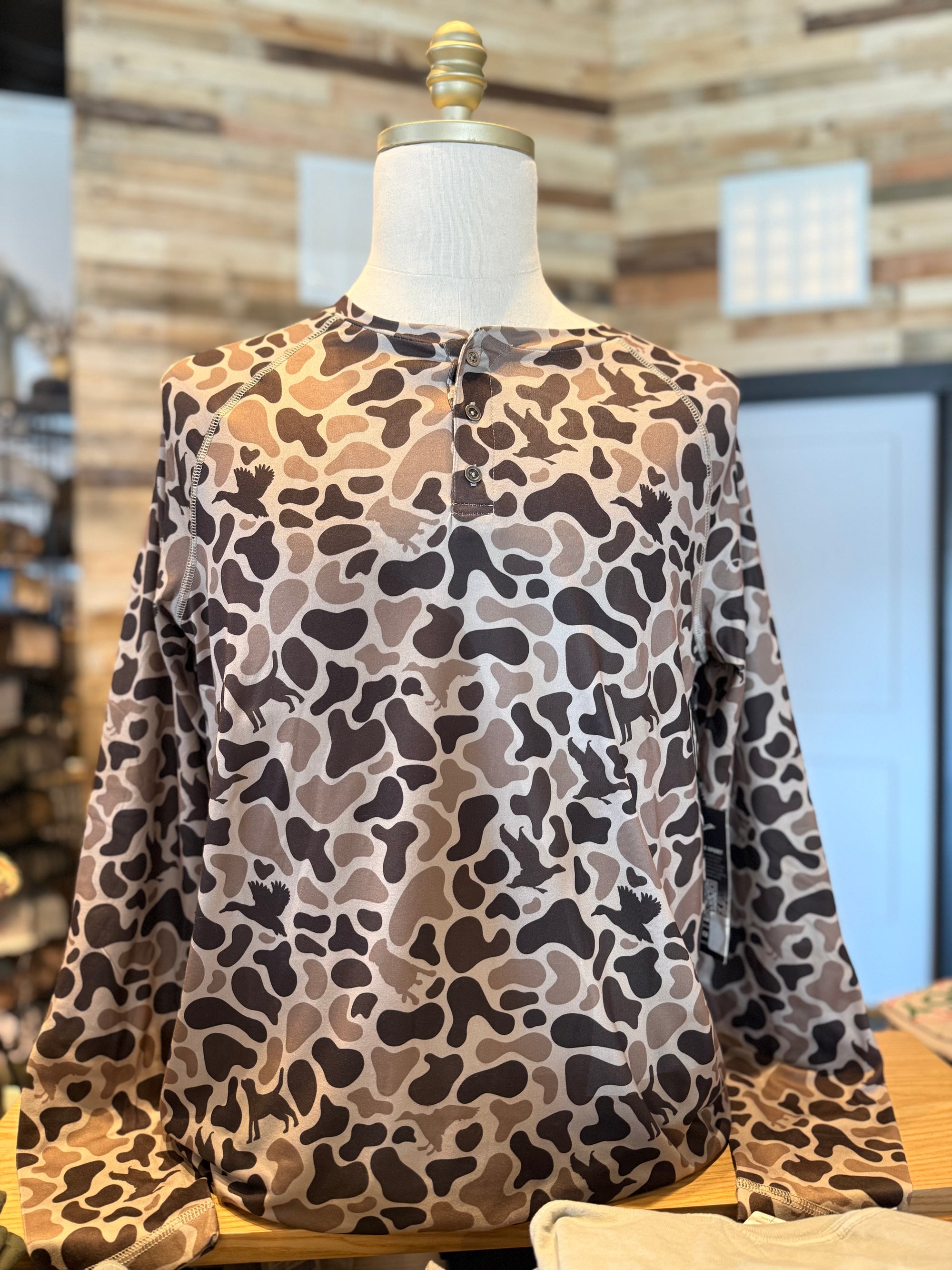 Combat Waterfowl Button Up Henley-Mosul