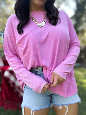 DOORBUSTER - Remi Ribbed Dolman Top - Mauve