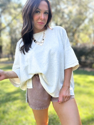 DOORBUSTER - Karli Side Slit Top - Vanilla