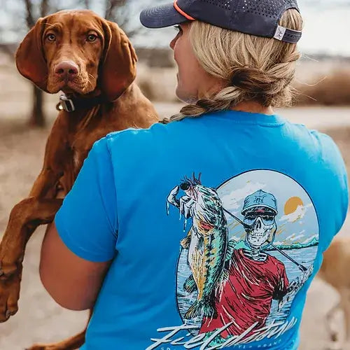 Bass Fisherman Skeleton Tee - Adult