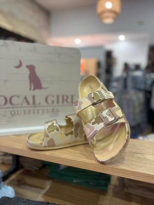 Local Girl Rubber Slides - Forest Camo Desert