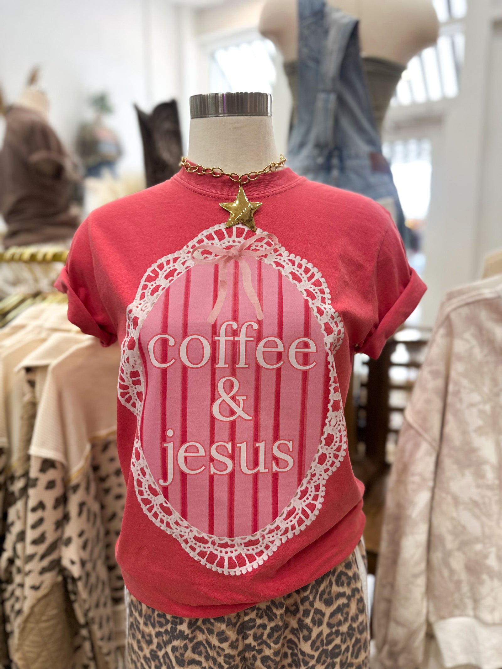 Coffee and Jesus Comfort Colors Tee
