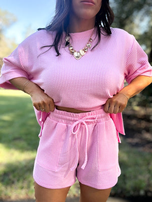 DOORBUSTER - Ali Ribbed Tee - Pink