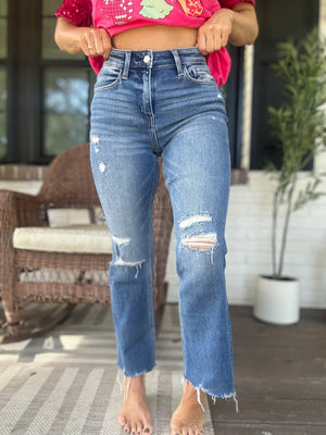 Aurora High Rise Crop Kicked Flare Jeans