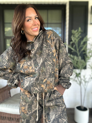 Bayou Dark Woodland Camo Oversized Fleeced Hoodie