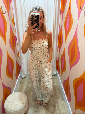 Flynn Floral Lace Edge Barrel Jumpsuit