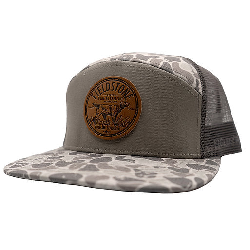 Fieldstone 7 Panel Marsh Camo Preserve Hat - Grey