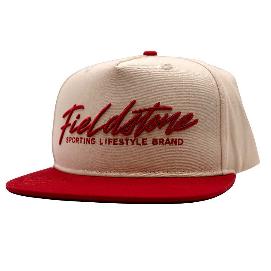 Red Canvas Script Logo Hat