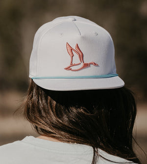 Roost White w/ Pink Duck Canvas Rope Hat