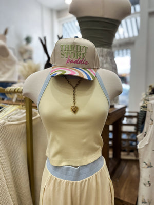 Summer Dreams Razer Back Crop Top - Butter Cream